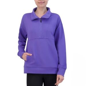 NWT Gaiam Quarter Zip Pullover Sweatshirt Womens XS Purple Top